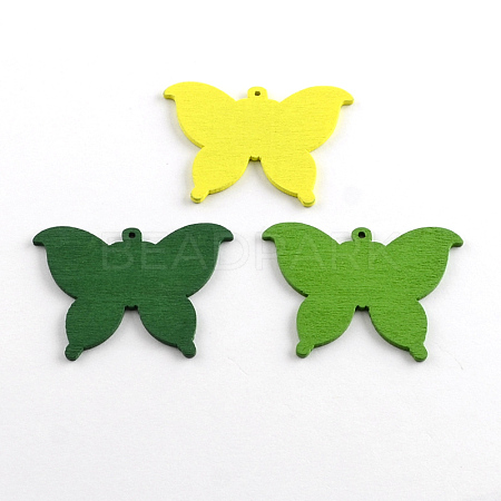 Dyed Butterfly Wood Pendants WOOD-R240-44-1