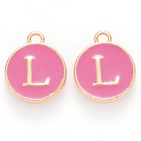 Golden Plated Alloy Enamel Charms ENAM-S118-08L-1