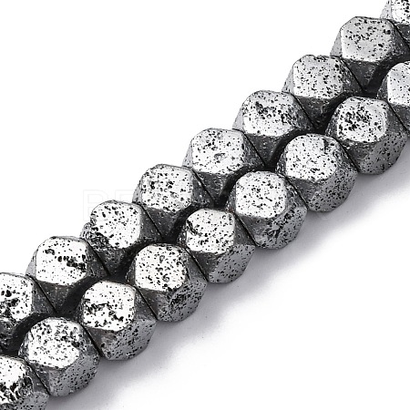 Electroplated Natural Lava Rock Beads Strands G-A256-C01-01D-1