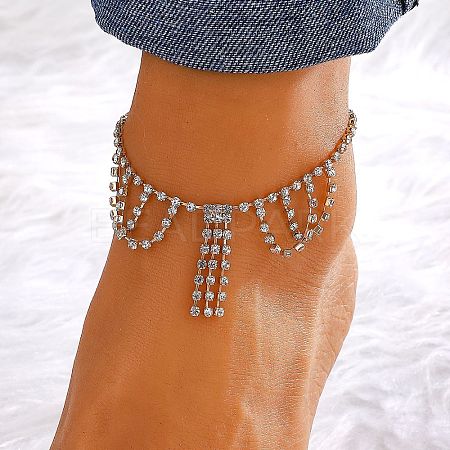 Brass Crystal Rhinestone Tennis Anklets for Wome FS-WGAF92D-19-1