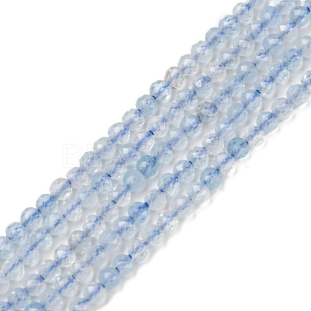 Grade A Natural Aquamarine Beads Strands LS-G-E411-19F-2mm-1