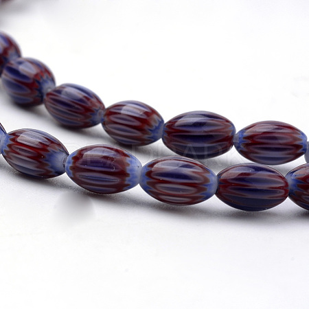 Handmade Chevron Lampwork Beads Strands X-LAMP-S187-01-1