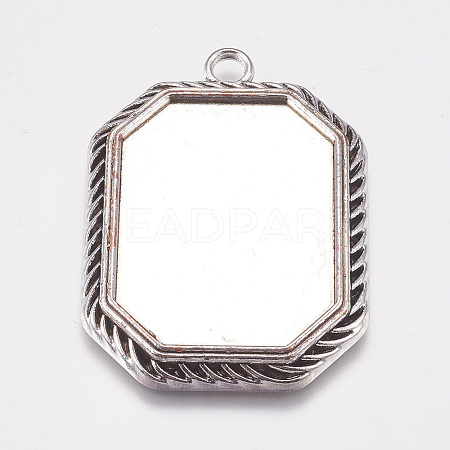 Tibetan Style Pendant Cabochon Settings X-TIBEP-A22961-AS-LF-1