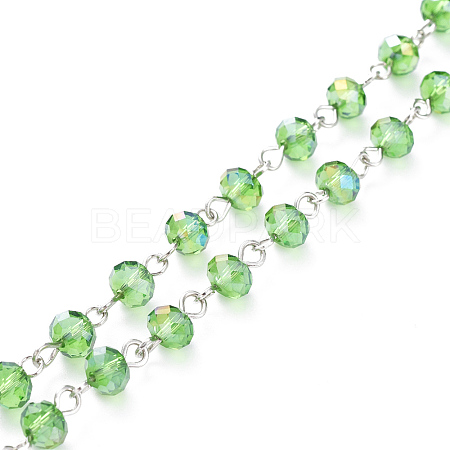 Handmade Electroplate Glass Beaded Chains X-AJEW-JB00529-08-1