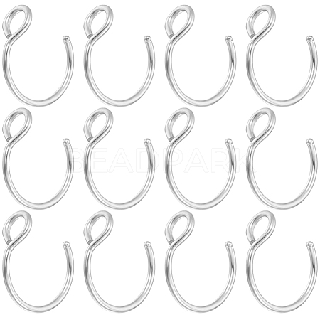 30Pcs 304 Stainless Steel Clip on Nose Ring Findings STAS-BBC0003-95P-1