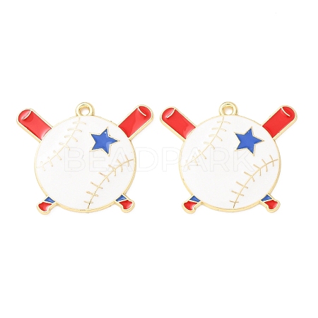 Baseball Alloy Enamel Pendants AL-CBA2679-07C-G01-1