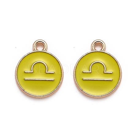 Alloy Enamel Pendants ENAM-S124-01B-14K-1