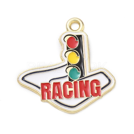 Racing Car Theme Alloy Enamel Pendants AL-CBA4666-03H-1