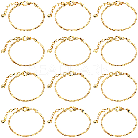 SOFPLATE 14Pcs Brass European Style Bracelet Making MAK-SP0001-02-1