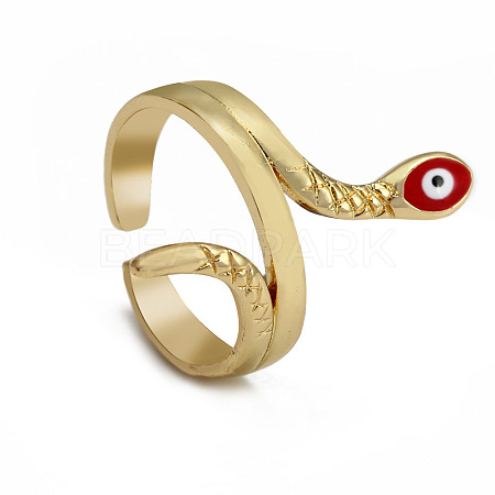 Brass Enamel Cuff Finger Rings for Women PW-WGA38A9-02-1