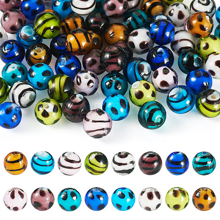 64Pcs 16 Styles Handmade Lampwork Beads LAMP-TA0001-59A-1