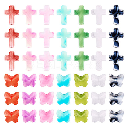 280Pcs 14 Styles Acrylic Beads OACR-TA0003-14-1