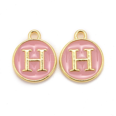Golden Plated Alloy Enamel Charms ENAM-S118-07H-1