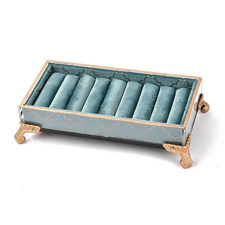 Flannelette & Wooden Rectangle Jewelry Displays Stand ODIS-A010-13-1