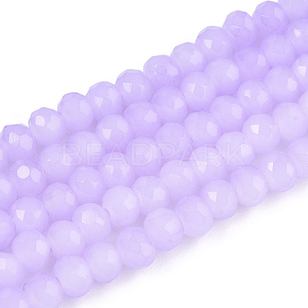 Baking Paint Imitation Jade Glass Bead Strands DGLA-A034-J8MM-A50-1
