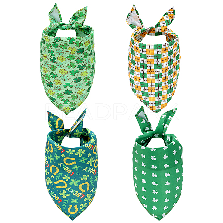 4Pcs 4 Styles Triangle Polyester Pet Handkerchi AJEW-CP0006-08B-06-1