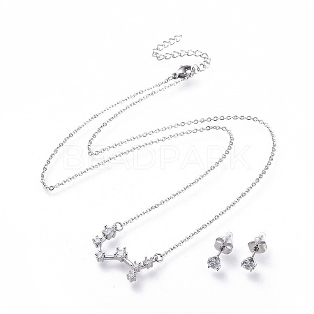 304 Stainless Steel Jewelry Sets SJEW-F211-01C-P-1