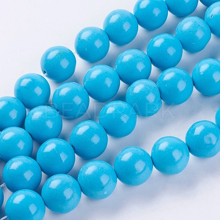 Synthetic Turquoise Beads Strands G-E456-44-16mm-1