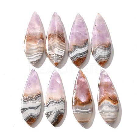 Natural Amethyst Lace Agate Pendants G-A244-07B-1