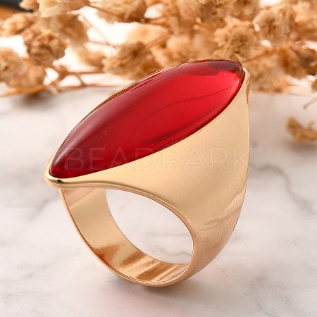 Resin Horse Eye Finger Rings RJEW-R006-01G-01-1