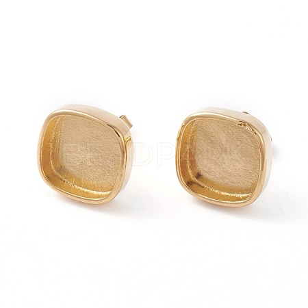 Brass Stud Earring Settings KK-I665-07G-1