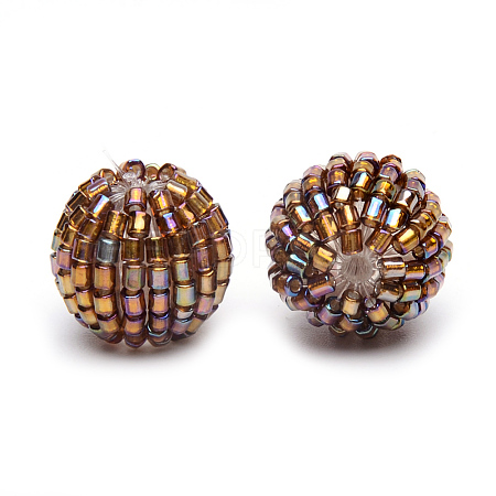 Handmade Woven Seed Beads X-WOVE-S108-01B-14mm-1
