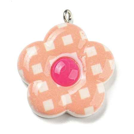 Opaque Resin Pendants RESI-G078-01D-1
