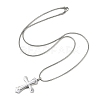 304 Stainless Steel Cross Pendant Pet Urn Ashes Necklaces NJEW-S455-02P-4