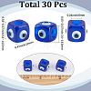 30Pcs Resin Evil Eye European Beads RESI-SC0006-12-2