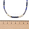 Boho Natural Cultured Freshwater Pearl & Round Seed Beaded Braided Necklaces for Women NJEW-JN06187-03-4