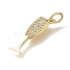 Brass Micro Pave Clear Cubic Zirconia Pendants CU-CBAEEA8-15B-G-2