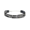 Alloy Round Bead PU Leather Multi-strand Choker Necklaces for Women WGA79C6-01-5