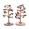 Natural Multicolor Tourmaline Chips & Agate Pedestal Display Decorations DJEW-A001-04F-1