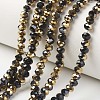Electroplate Opaque Glass Beads Strands EGLA-A034-P1mm-O01-1