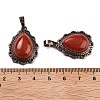 Natural Red Jasper Teardrop Pendants G-K363-01R-01-3