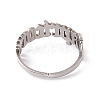304 Stainless Steel Constellation Open Cuff Ring for Women RJEW-C035-01D-P-3