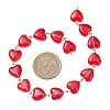 3Pcs 3 Colors Iron Glass Handmade Heart Link Chains AJEW-JB01447-3