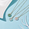 Gemstone Heart Pendant Necklaces NJEW-JN03896-2