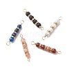 Natural Mixed Gemstone Connector Charms PALLOY-JF01891-1