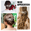 Fashionable Wedding Alloy Rhinestone Hair Combs AJEW-WH0291-29-5