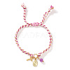 Brass & Natural Amethyst Charm Bracelets TC3588-9-1