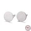 925 Sterling Silver Flat Pad  Stud Earring Findings STER-K167-045F-S-9