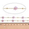 Glass & 304 Stainless Steel Cable Chain Beaded Chains SA-CBAD321-03F-3