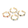 Brass Micro Pave Clear Cubic Zirconia Cuff Rings RJEW-O046-02G-1