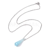 Dyed Natural Quartz Crystal Twist Teardrop Pendant Necklaces NJEW-JN04497-01-5