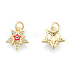 Brass Micro Pave Clear Cubic Zirconia Charms KK-N227-107C-1