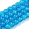 Spray Painted Crackle Transparent Glass Beads Strands CCG-Q001-10mm-06-A-1