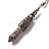 Mixed Gemstone/Glass Dowsing Pendulum Big Pendants G-H285-06R-4