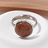 Half Round Synthetic Goldstone Finger Rings RJEW-M062-01P-06-4