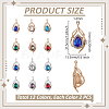 24Pcs 12 Colors Alloy Glass Pendants ALRI-GA0001-15-2